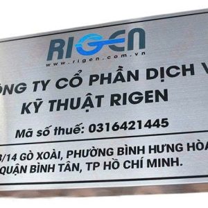Bảng Tên Công Ty Inox Bạc Xước Khắc Ăn Mòn